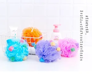 2026 Durable Large Ball With Strap Exfoliating Towel Flower Design Nylon Sponge Particles Bath Bubble Net - Product Image 2