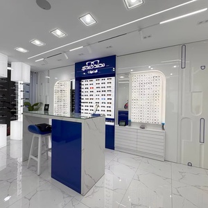 Fashion Optical Shop Interior Design | Custom Wooden Sunglass <b>Wall</b> Stand & Optician Eyewear Display Shelf - Product Image 4