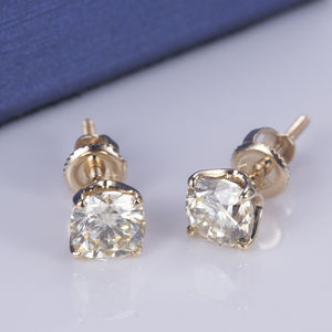 Boucles d'oreilles bijoux en or jaune moissanite 14K 0,8 ct personnalisées par <span class=keywords><strong>Messi</strong></span> - Product Image 2