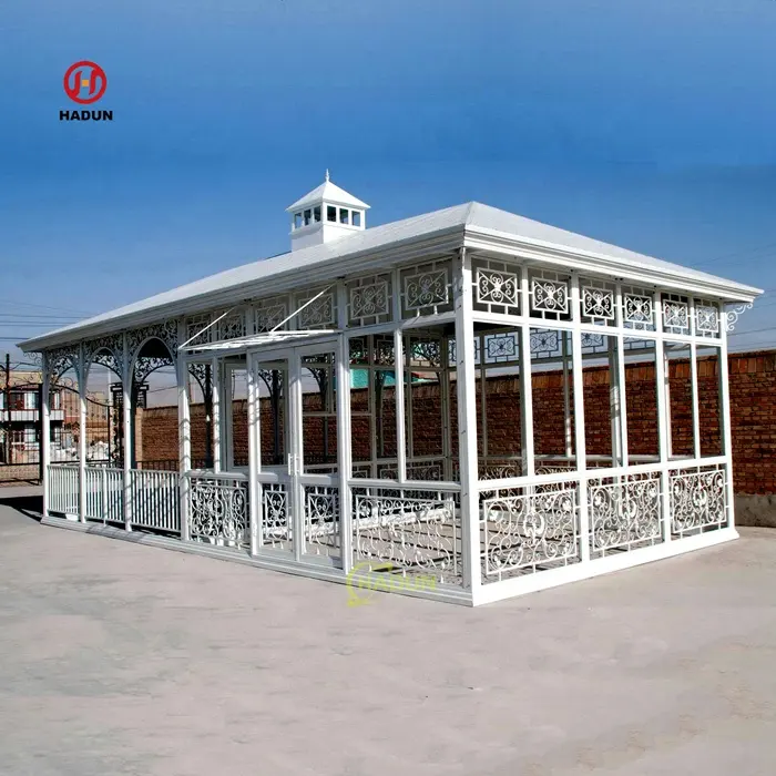 Grand pavillon populaire d'extérieur en fer forgé pour le jardin Cadre de gazebo en fer forgé décoratif à vendre