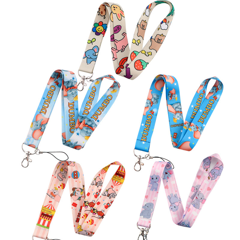 Lanyards Mobile Phone Accessories ID Card Holder USB Anti-Lost Cartoon Cute Elephant Design Lanyard for Kids Gifts Wholesale