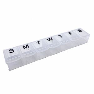 Portable Mini Travel <b>7</b>-Day Pill Organizer With <b>7</b> Compartments Plastic Medicine Box for Outdoor Use and Pills Storage - Product Image 1