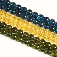 Perline rotonde di olivina all'ingrosso 6-10mm perline sciolte di cristallo blu citrino naturale di alta qualità peridoto