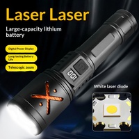 Linterna LED de Alta Potencia de 1000 Lúmenes, Recargable por USB-C, Resistente al Agua IP54, con Zoom, Pantalla LCD Digital, Haz Ajustable y Regulable