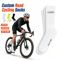 Chaussettes de sport en coton pour cyclisme, athlétiques, durables, pour hommes, chaussettes de course sur route, chaussettes personnalisées