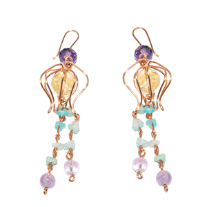 BeGems, venta al por mayor, Pendientes colgantes de pétalos florales de linterna para mujer, joyería artesanal inspirada en la naturaleza - Product Image 1