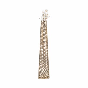 Vaso cilindrico alto in alluminio, vaso decorativo per fiori, per soggiorno, decorazione per la casa, finitura elegante, pezzo d'accento. - Product Image 2