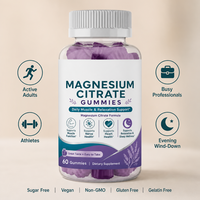 Gummies de citrate de magnésium sans sucre pour hommes et femmes, fabrication sous contrat, sans eau, pour le dropshipping en déplacement