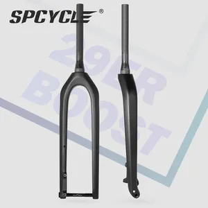 Spcycle ตะเกียบจักรยานเสือภูเขาคาร์บอน29er,ส้อมหน้าแข็ง15X110Mm Boost 1-1/8 "-1-1/2" ยางแท่ง3.0ส้อมคาร์บอน