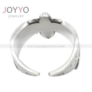 2023โกธิคนิ้วสัตว์ผีเสื้อแหวนหัวตายกะโหลกมอดแหวนสำหรับผู้ชาย - Product Image 4