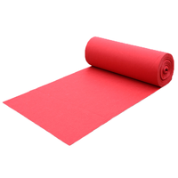 Roter Einweg-Polyester-Teppich für Gebetsveranstaltungen und Outdoor-Feiern, Fleckresistent, Rutschfest, Wendbar, Niedrigflorig, Anpassbar