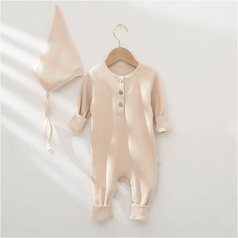 Newborn Baby Boy Girl Knitted Romper Jumpsuit Solid Long Sleeve Legging Bodysuit Playsuit Clothes Winter 0-18M