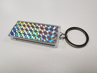 Mini porte-clés solaire en métal avec écran couleur LCD et lampe torche intégrée