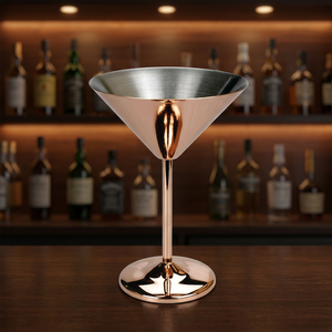 Copa de champán de lujo para Bar, fiesta, boda, copa de Martini de acero inoxidable con copa de vino de Color cobre - Product Image 1