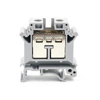 Bloc de bornes à vis sur rail DIN gris PA66 UK25N 100A 2 pôles 800V avec contact en laiton pour panneau de commande, câble 25mm²