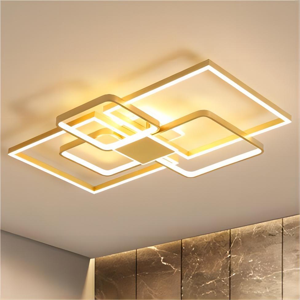 Nordic Pop Acrylic Simple Lighting Ceiling Modern Living Room Lamp Led Light Gold Fixtures Square Bedroom Bar Ceiling Lamp