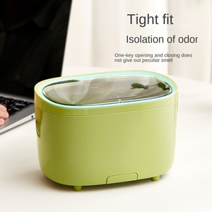 Plastic Space Desktop Trash <b>Bin</b> with Mobile Phone Bracket and <b>Lid</b> Push-type Below 4L Capacity for Living Room Use - Product Image 4