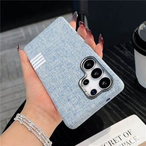 เคสโทรศัพท์ผ้าลินินแม่เหล็กแฟชั่นสำหรับ Samsung S25 S24 S23 Ultra Plus พร้อมกรอบเลนส์โลหะ ป้องกันการกระแทก - Product Image 6