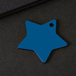 مصنع الفولاذ المقاوم للصدأ الخماسي تخصيص النقش بالليزر شعار الأشعة تحت الحمراء الطباعة الملونة هدية عطلة قلادة النقش - Product Image 5