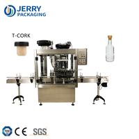 Automatic Rotary Glass Wine Plastic Bottle T Cork Bottle Cap Press Machine Jar Whisky Capper Corking Capping Machine