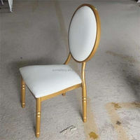 Chaise de salle à manger modulaire d'extérieur de luxe, empilable et confortable, style antique, en cuir et métal, personnalisée pour hôtel