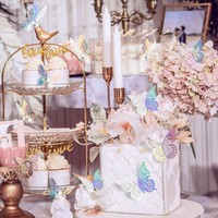 12 pièces décoration murale papillon 3D, papillon anniversaire amovible Stickers muraux pour enfants pépinière salle de classe décor de mariage
