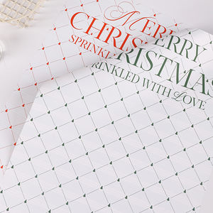 Ribest 메리 크리스마스 스트라이프 레드 그린 플라워 포장지 꽃다발 선물 꽃 포장지 - Product Image 4