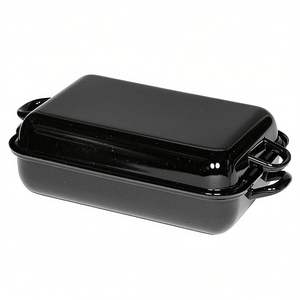 RIESS Professional Roaster 37x26x12.5cm Black Enamelled with Lid - Product Image 2