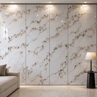 Panneau de fond en PVC effet marbre moderne, finition polie, haute densité, étanche et résistant à l'humidité, bord carré, pour villas et salles de sport