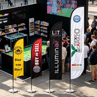 Support de bannière pop-up portable pour exposition, impression de logo personnalisé, publicité pour salon professionnel, drapeau plume en forme de larme