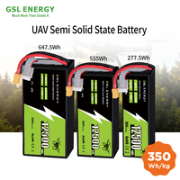 Аккумулятор GSL ENERGY Solid State для дронов, 12500 мАч, 12.5 Ач, 350 Втч/кг, 6S, 12S, 14S, 1000 циклов, 1 кг, для БПЛА с вертикальным взлетом и посадкой, для сельскохозяйственного опрыскивания