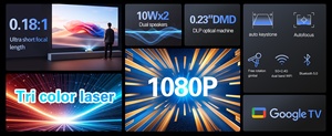 Proyector Wifi Láser 3 en <span class=keywords><strong>1</strong></span> de Alta Luminosidad 1200ANSI, Full HD 1080P 4K, Cine en Casa, Smart <span class=keywords><strong>TV</strong></span> con Certificación Oficial de Google, Videojuegos - Product Image 4