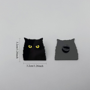Nuevo broche de pin minimalista transfronterizo con forma de gato negro lacado, divertido y versátil, accesorio de dibujos animados de animales lindos para mascotas. - Product Image 4
