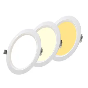 CCT lampu LED langit-langit tersembunyi 18W, lampu LED Panel langit-langit tersembunyi lingkaran bundar dapat dipilih