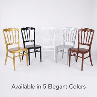 Location de chaises de mariage modernes haut de gamme : Chaise Napoléon en résine alternative pour événements en extérieur, appartements et villas