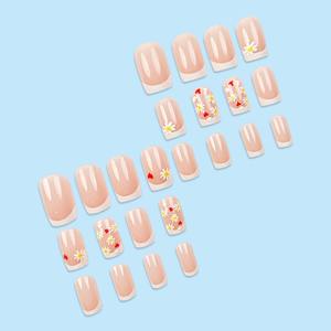 Fournitures pour ongles Produits de beauté Dégradé <span class=keywords><strong>français</strong></span> Rose Marguerite Fleur <span class=keywords><strong>Petit</strong></span> Coeur Ongles Appuyez sur Ongles Ongles Portable Doigt - Product Image 4