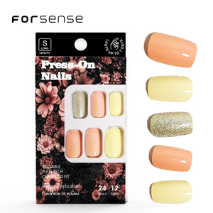 High Quality Press on <strong>Nails</strong> Customised <strong>Plain</strong> Nude Simple Fake <strong>Nails</strong> Designs Solid Color Glitter Artificial Fingernails Wholesale - Product Image 3