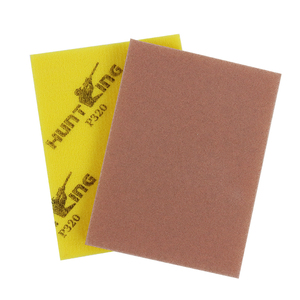 100*75*5mm bọt chà nhám <span class=keywords><strong>Pad</strong></span> khô đánh bóng xe cơ quan mài mòn xốp Giấy nhám với vòng lặp sợi ủng hộ - Product Image 3