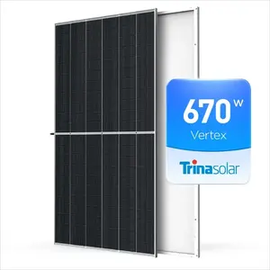 Trina 670w 680w 690w 태양 전지 패널 700 와트 모노 실리콘 PV 모듈 에너지 전력 태양열 시스템 웨이퍼 크기 210*210mm