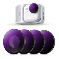 Kit de filtres ND PL multi-couches polarisants à densité neutre K&F Concept, 4 pièces, étanche, compatible avec Insta360 GO Ultra