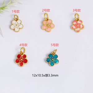 Cloisonn Enamel Flower Charms Zinc Alloy Unisex Jewelry Accessories For DIY Bracelet <b>Necklace</b> Earring Gift - Product Image 2