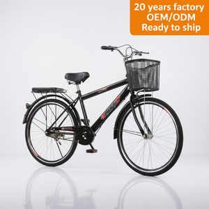 Vélo de ville 26 pouces à frein V avec panier, style urbain vintage, pour loisirs, modèle 2026, prix usine, pour adultes - Product Image 1