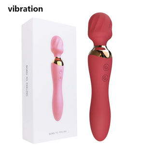 Yapay penis Usb şarj güçlü titreşimli klitoris kadın çift titreşim G Spot vibratör değneklerini masaj - Product Image 3