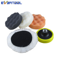 EVERTOOL Tampon de polissage en éponge ondulée de 3 pouces pour perceuse, avec composés de raffinage et de finition, idéal pour l'élimination des défauts de peinture