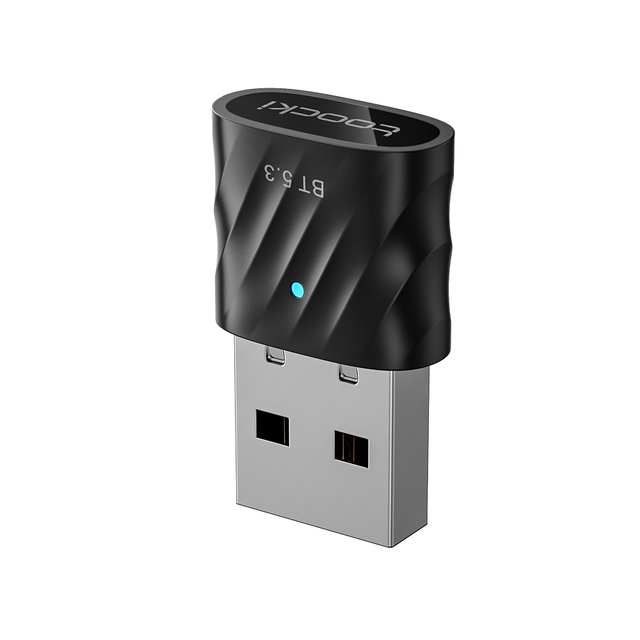 Toocki Wide-Compatible USB Wireless 5.3 Plastic Audio Adapter 20m Range for Mobile Phones/Computers Black Model YD01