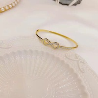 Ensemble de bijoux en acier inoxydable numéro 8, bracelet et bague en diamant
