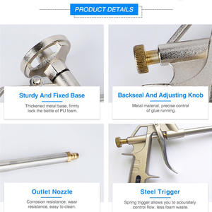 Vente en gros de <span class=keywords><strong>pistolet</strong></span> à mastic <span class=keywords><strong>Pistolet</strong></span> de distribution de <span class=keywords><strong>mousse</strong></span> <span class=keywords><strong>Pistolet</strong></span> pulvérisateur de <span class=keywords><strong>mousse</strong></span> <span class=keywords><strong>isolante</strong></span> en <span class=keywords><strong>mousse</strong></span> PU polyuréthane 280g Laiton noir Alliage de zinc - Product Image 6