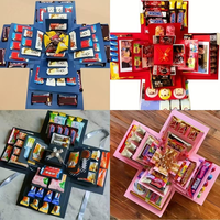 Boîte en carton créative personnalisée pour bonbons, bonbons à l'explosion, aliments pour animaux de compagnie, bonbons au sucre - Embossée, recyclable, cadeau pour anniversaire et Fête des Mères