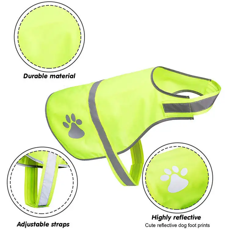 Low MOQ Custom Logo Orange Yellow Breathable Mesh Security High Visibility Reflective Dog Pet Safety Vest