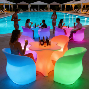 Tavolo da <span class=keywords><strong>Bar</strong></span> LED in Plastica di Lusso alla Moda, Arredamento Moderno Illuminato per KTV, Discoteche, Hotel e Ambienti Esterni - Product Image 1